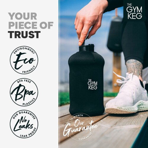 THE GYM KEG Chrome Reflex Sports Water Bottle (2.2L) | Half Gallon Perspective: top