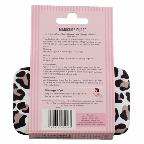 The Vintage Cosmetic Company Manicure Purse Leopard Print Perspective: top