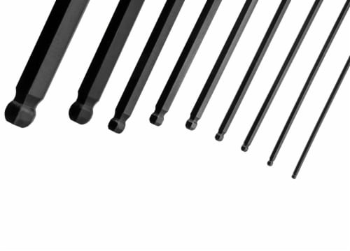 TOOLZILLA 9 Piece Allen Key Set - Advanced Ball End Design & Precision Machined Tips Perspective: top