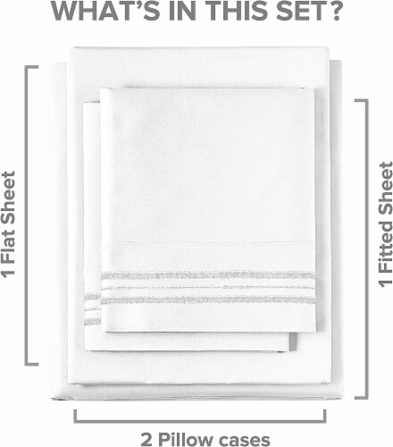CGK Linens Cotton Fitted Sheet 18 - 24 Inch Extra Deep Pocket - King - White Perspective: top
