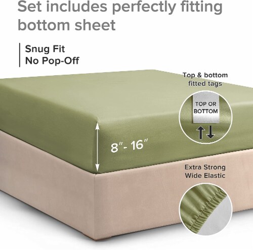 Cotton Fitted Sheet 14 - 16 Deep Pocket Perspective: top