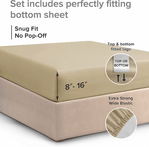 Cotton Fitted Sheet 14 - 16 Deep Pocket Perspective: top