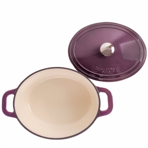 BergHOFF Neo 5qt Cast Iron Oval Casserole Dish - Purple Perspective: top