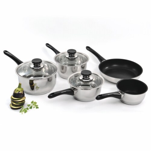 8-Piece Stainless Steel Assorted Cookware set with Glass Lids - Bed Bath &  Beyond - 32950865