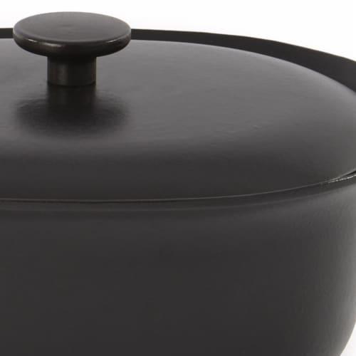 BergHOFF Ron Cast Iron 11-Inch Dutch Oven 5.5qt. with Lid, Black Perspective: top