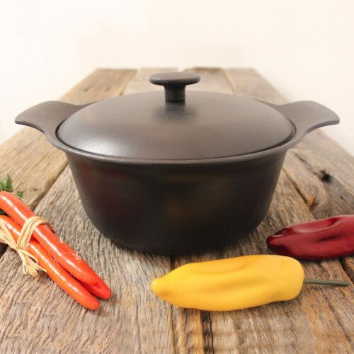 BergHOFF Ron 10-Inch Cast Iron Dutch Oven 4.4Qt., Black Perspective: top