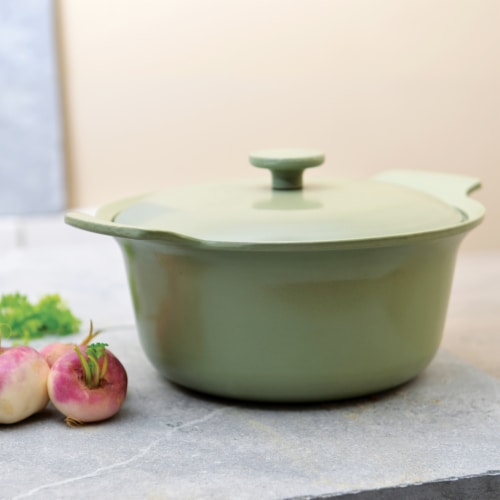 BergHOFF Ron Cast Iron Covered Stockpot - Green Perspective: top