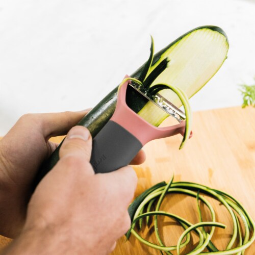 BergHOFF Leo Stainless Steel Julienne Peeler - Pink Perspective: top