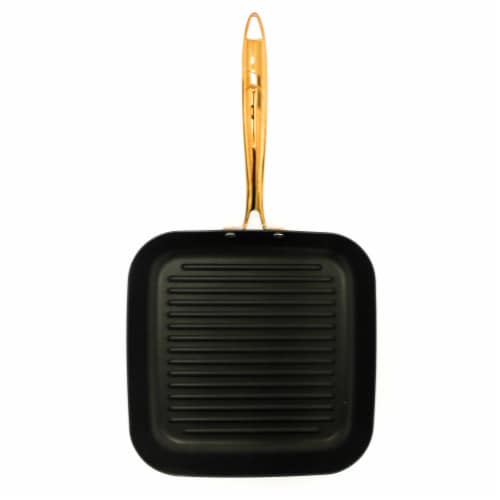 BergHOFF Hard Anodized Grill Pan - Black/Rose Gold Perspective: top