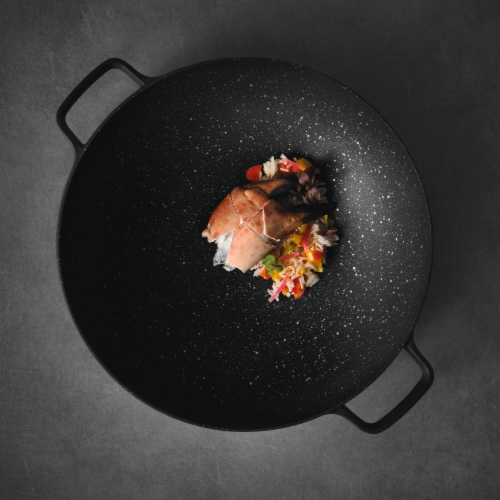 BergHOFF Gem Cast Aluminum Nonstick Covered Chinese Wok Perspective: top