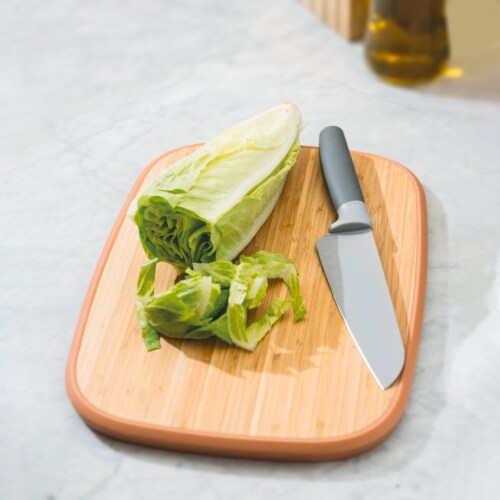 BergHOFF Leo Anti-Slip Bamboo Cutting Board - Pink Perspective: top