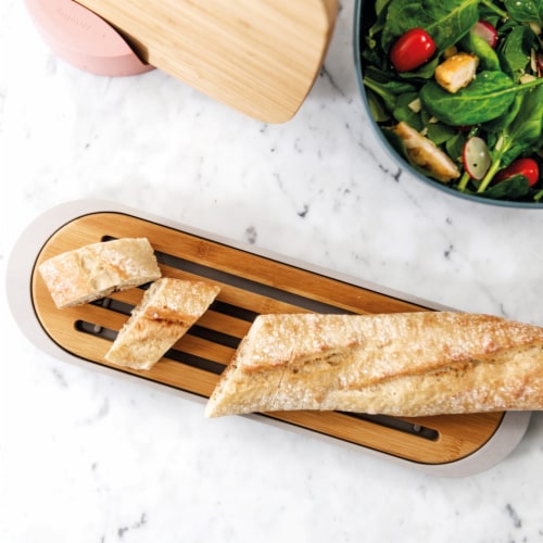 BergHOFF Leo Bamboo Baguette Cutting Board with Tray - Gray Perspective: top