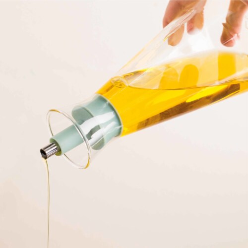 BergHOFF Leo Oil Dispenser - Glass and Mint Perspective: top