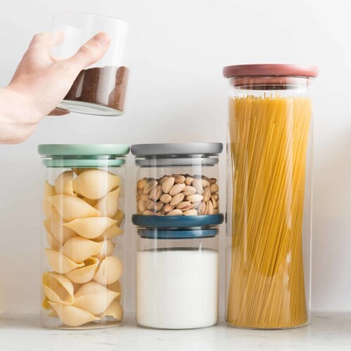 BergHOFF Leo Glass Pasta Container - Pink Perspective: top