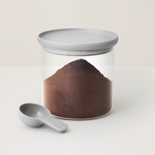 BergHOFF Leo Glass Food Container with Spoon - Grey Perspective: top