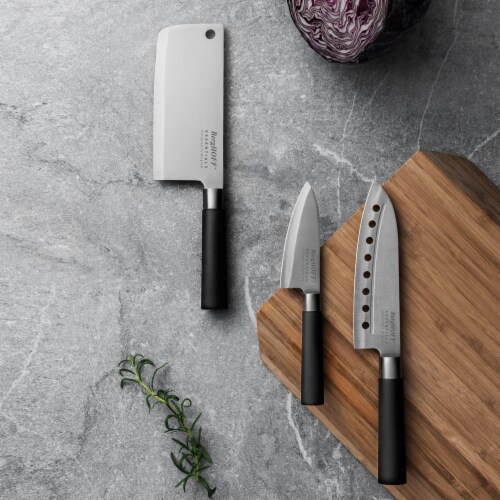 BergHOFF Essentials Stainless Steel Perforated Santoku Knife Perspective: top
