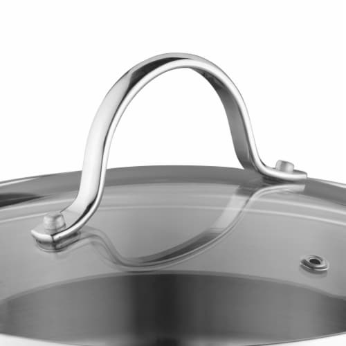 BergHOFF Comfort 10-Inch 18/10 Stainless Steel Stockpot 7.2Qt., Glass Lid Perspective: top