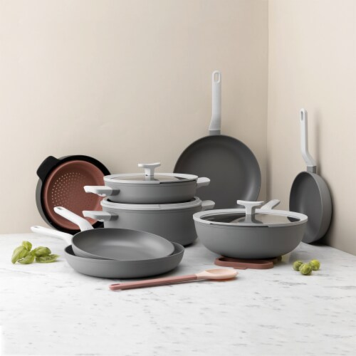 BergHOFF Leo Non-Stick Fry Pan - Grey Perspective: top