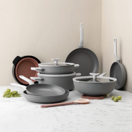 BergHOFF Leo Non-Stick Fry Pan - Grey Perspective: top