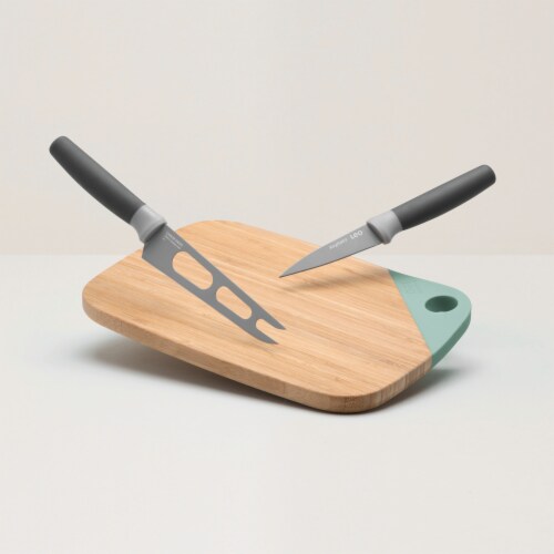 BergHOFF Leo Knife and Cutting Board Set - Gray/Green Perspective: top