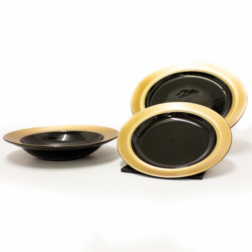 BergHOFF Gem Plate Set - Black/Gold Perspective: top