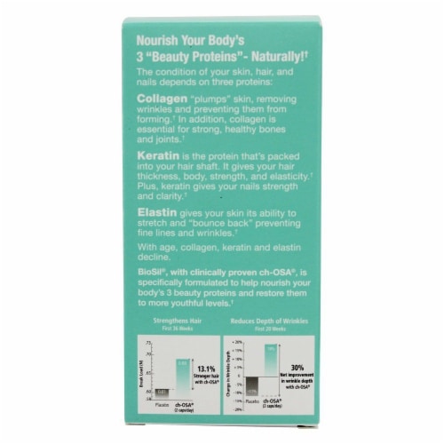 BIOSIL® HAIR, SKIN, NAILS 60ct Veggie Capsules Perspective: top