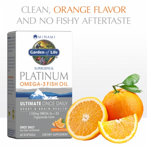Garden of Life® Minami Supercritical Platinum Orange Flavor Omega-3 Fish Oil Perspective: top