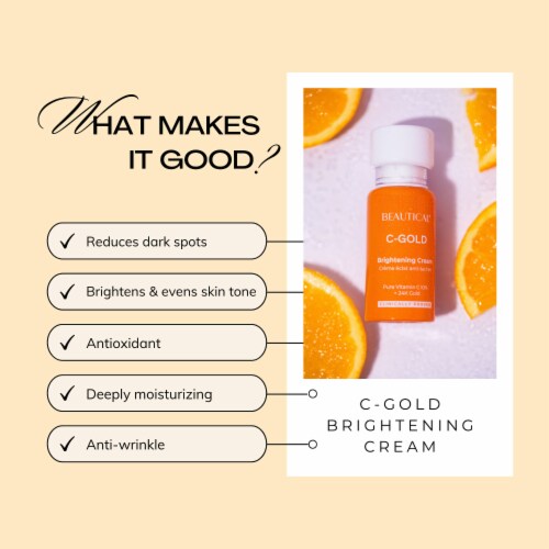BEAUTICAL C-GOLD Brightening Cream - Anti-wrinkle, Anti Dark Spots, Moisturizing, Anti Aging Perspective: top