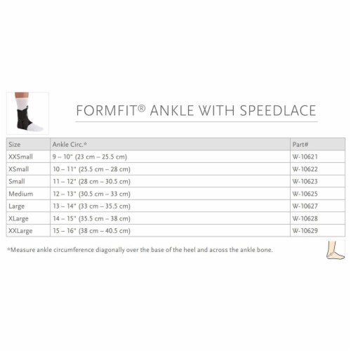Ossur FormFit Black Ankle Brace with Speed Lace Large Lace Up for the Foot W-10627 Perspective: top