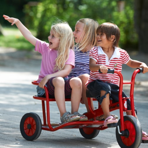 Winther Viking Twin Taxi Tricycle - Red Perspective: top