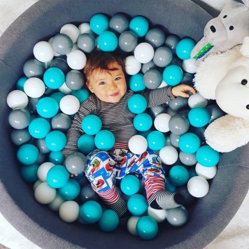 MeowBaby Large Round 35 x 11.5 Inch Baby Foam Ball Pit with 200 2.75 Inch Balls Perspective: top
