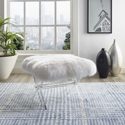 Ergode Swift Sheepskin Bench - Clear White Perspective: top