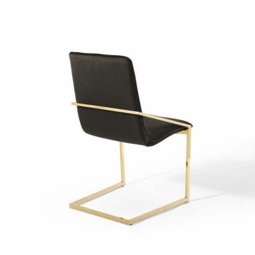 Ergode Pitch Performance Velvet Dining Armchair - Gold Black Perspective: top