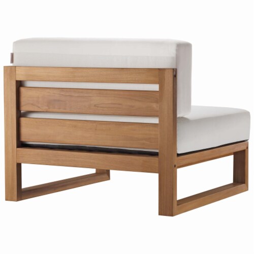 Ergode Upland Outdoor Patio Teak Wood Armless Chair - Natural White Perspective: top