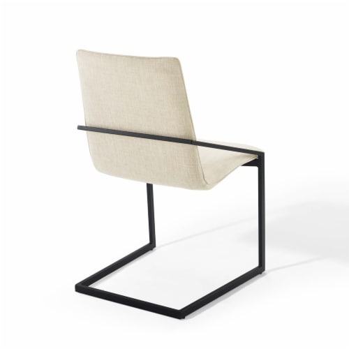 Ergode Pitch Dining Armchair Upholstered Fabric Set of 2 - Black Beige Perspective: top