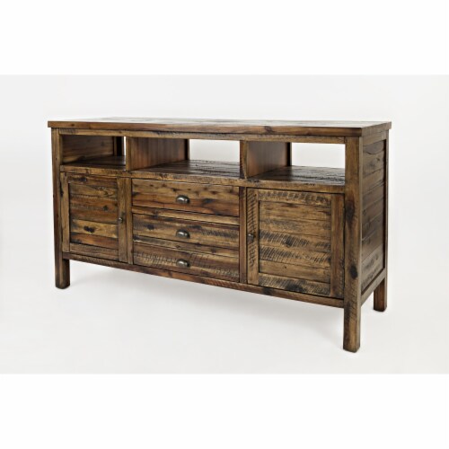 Artisan'S Craft 60'' Farmhouse Media Tv Stand Console, Lx19''Wx32''H, Dakota Oak (Set Of 2) Perspective: top