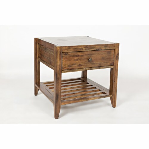 Jofran Beacon Street, Square End Table, 24 W X 24 D X 24 H, Lighter Brown Finish (Set Of 2) Perspective: top