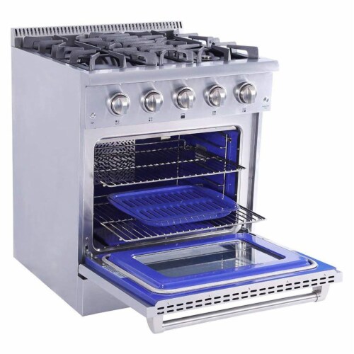 Thor Kitchen 30  Professional 4 Burner Gas Range Kitchen Oven, Stainless Steel Perspective: top