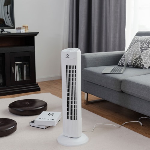 Fantask 35W 28''Oscillating Tower Fan 3 Wind Speed Quiet Bladeless Cooling Room Perspective: top