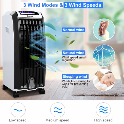 Evaporative Portable Cooler Fan Anion Humidify W/ Remote Control Perspective: top