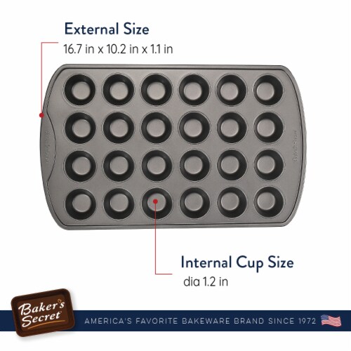 24cup Mini Muffin Pan Cupcake Nonstick Pan - Carbon Steel Pan Easy Release  Dishwasher Safe, 1pc - Fry's Food Stores