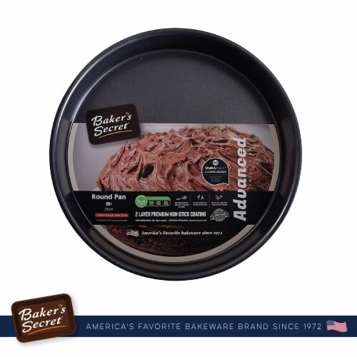 Nonstick Round Cake Pan 9 , Thick Carbon Steel Cake Pan with 2 Layers Food-Grade Coating Perspective: top
