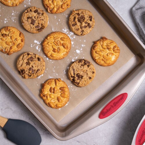 Bakeware Set of 3 Cookie Sheets - Nonstick Baking Pans, 3 Pieces Set Gold/Red, 3pcs - City Market