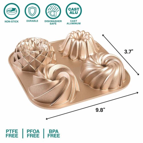 Bundt Cake Pan, Perfect for Bundt Cakes, Die Cast Aluminum, Cake Pan -  (4Mini Loves), 1pc - Fry's Food Stores