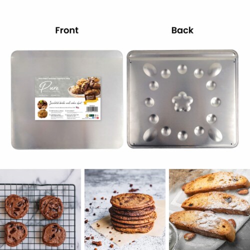 Baker's Secret Insulated Cookie Sheet Commercial Grade Natural Pure  Aluminum Cookie Sheet Extra Thick