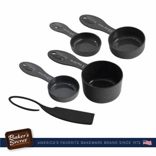 4pcs Plastic Measure Cup with Scraper to Adjust Exact Measuring Quantity Perspective: top