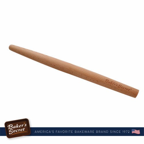 19 French Rolling Pin - Beech Wood Tapered Rolling Pin for Dough, Pizza, Pastry & Bread Perspective: top