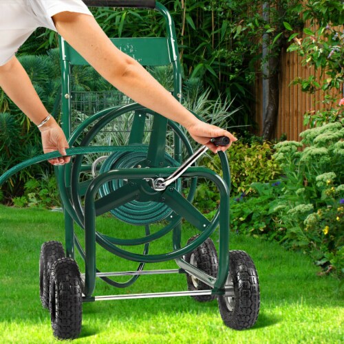 Garden Water Hose Reel Cart 300FT Outdoor Heavy Duty Yard Planting W
