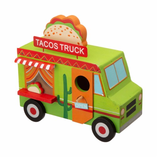 Glitzhome Wooden Mexico Taco Truck Decorative Birdhouse Perspective: top