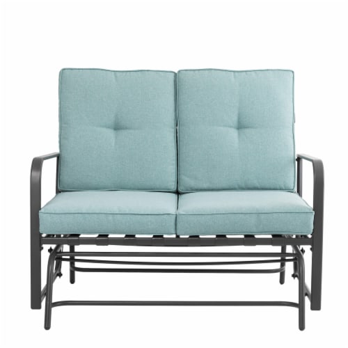 Glitzhome outdoor patio loveseat glider chair deals